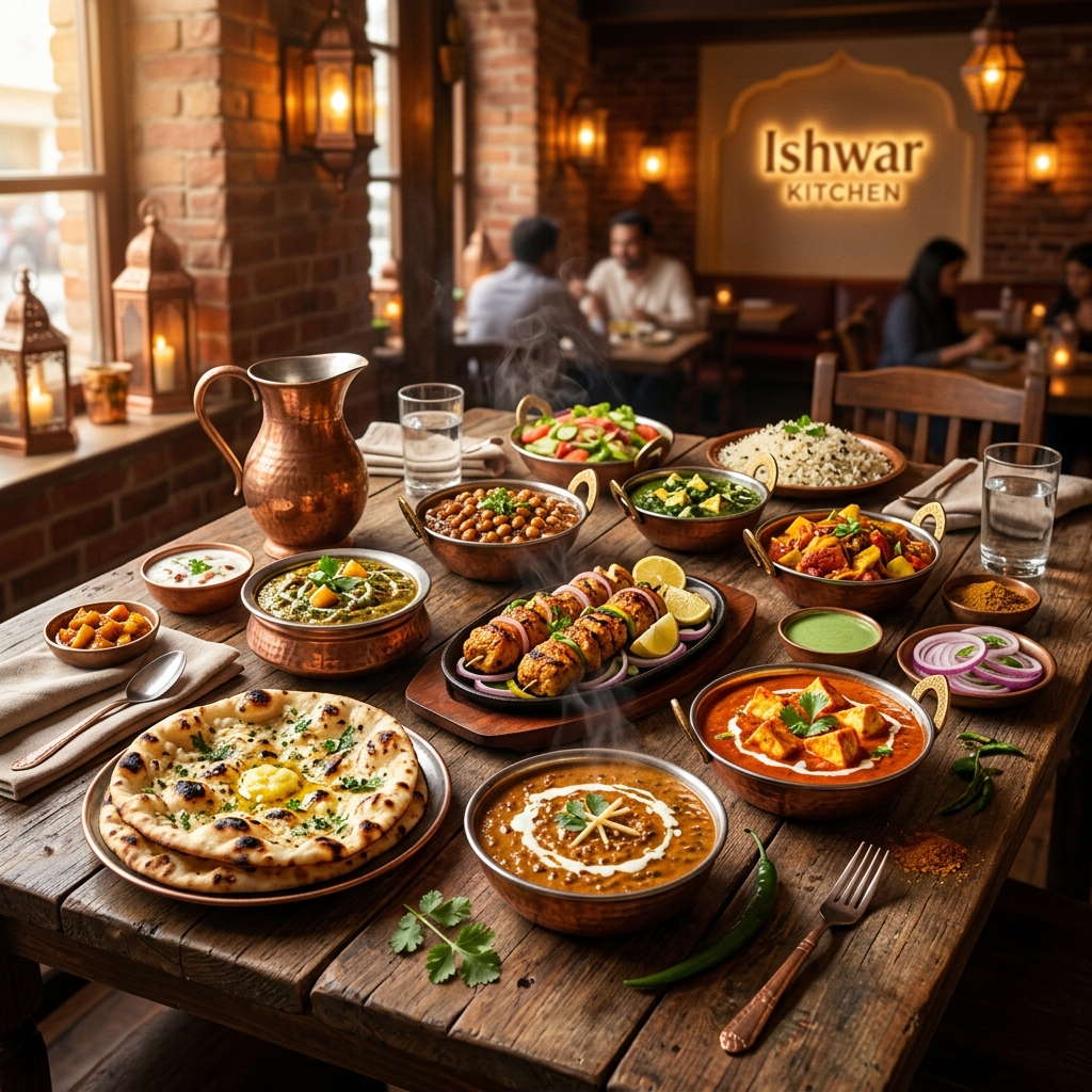 Ishwar Kitchen food spread